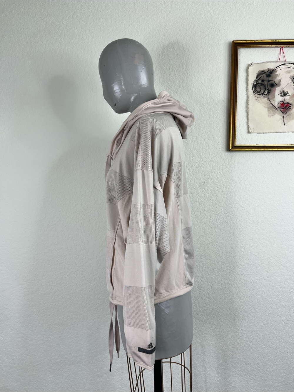 Adidas By Stella Mccartney Hoodie Cowl Neck Mesh Drawstring Cape Collaboration View 5